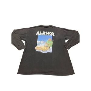Vintage Camel Joe Alaska Fur Rondezvous, 1993 Black Long Sleeve Graphics Shirt